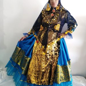لباس آبی و طلایی